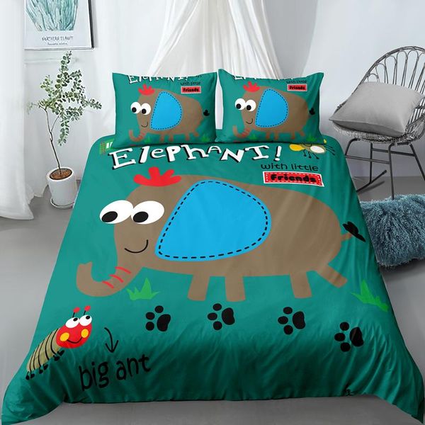 

bedding sets children's room decorative set kawaii style lovely plant flowers leaf and animal prints 2-3 pieces in different colors