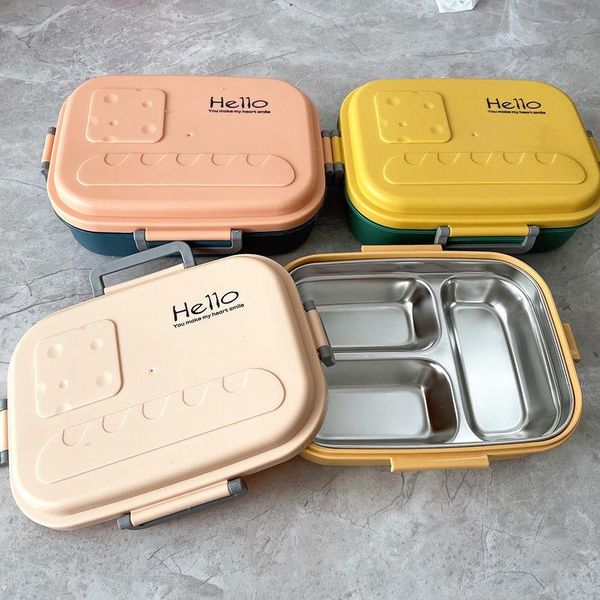 

dinnerware sets nordic style cute stainless steel candy color elementary school student office worker bento box lunch