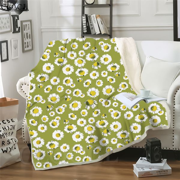 

cloocl blankets plant flower helianthusannuus 3d print harajuku sofa travel throw blanket teens bedding plush quilt