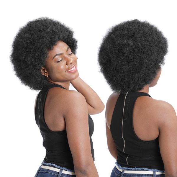 

synthetic wigs short afro kinky curly wig for women 6 colors available natural high temperature hair light cosplay, Black