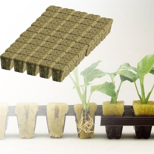 

rockwool starter cubes 1" for seedling propagation cloning rapidrooter replacement 50 planters & pots