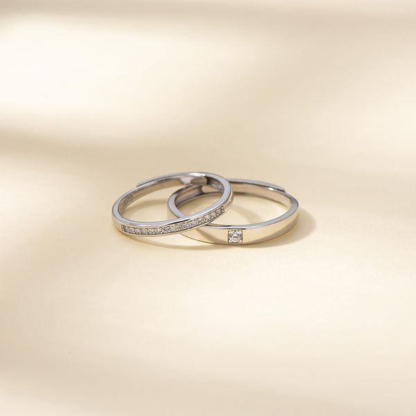 

s925 sterling silver lovers opening ring pair of tiktok rings