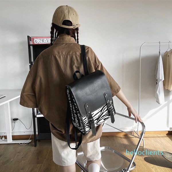 

backpack style cute fashion zebra print leather backpacks small shoulder bag for women book pack student knapsack cartoon cow travel rucksac