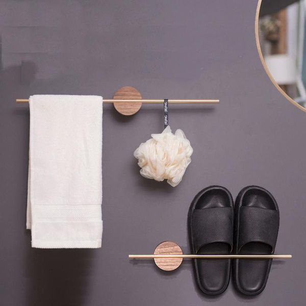 

towel racks brass bar wall mounted bathroom rack brushed polished shelf wooden rustproof accessories