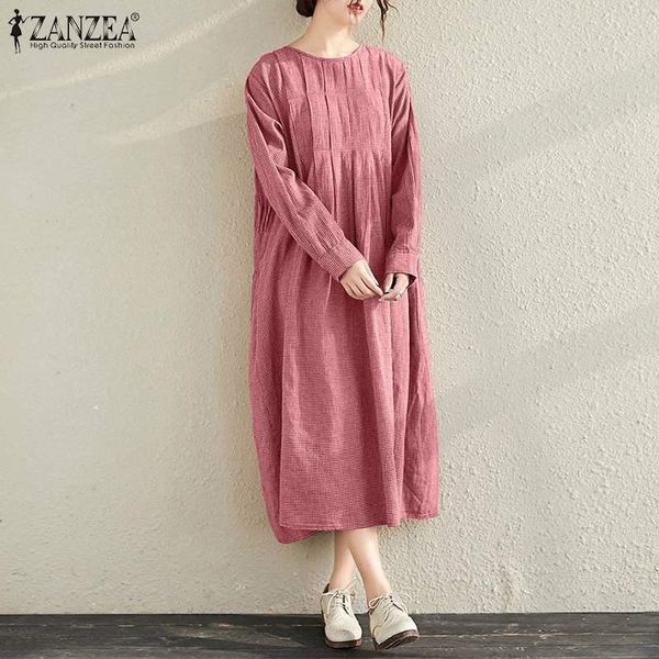 

autumn vintage plaid checked sundress women's long sleeve pleated dress femme robe party dresses casual vestidos 5xl, Black;gray