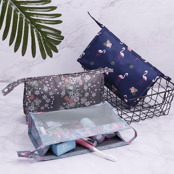 

portable printed cosmetic bag women's girls make up organizer cases makeup toiletry kit storage travel beauty vanity wash pouch bags &