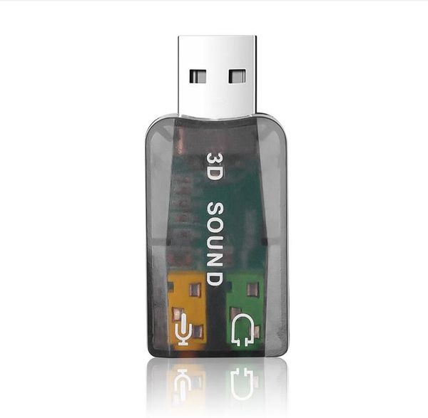 Schede audio 3D 5.1 USB esterno portatile a microfono da 3,5 mm Jack per cuffie Adattatore audio per cuffie stereo Nuova interfaccia per altoparlanti per laptop