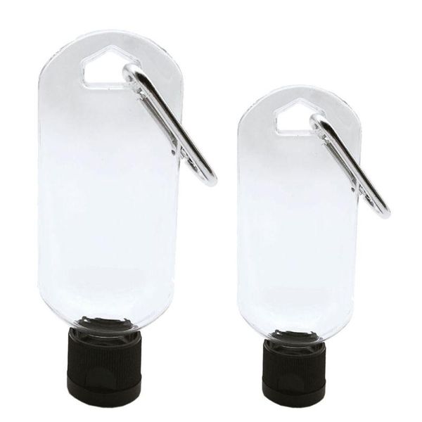 

storage bottles & jars 5pcs 30ml 50ml empty hand sanitizer travel size holder hook keychain carriers flip cap reusable portable