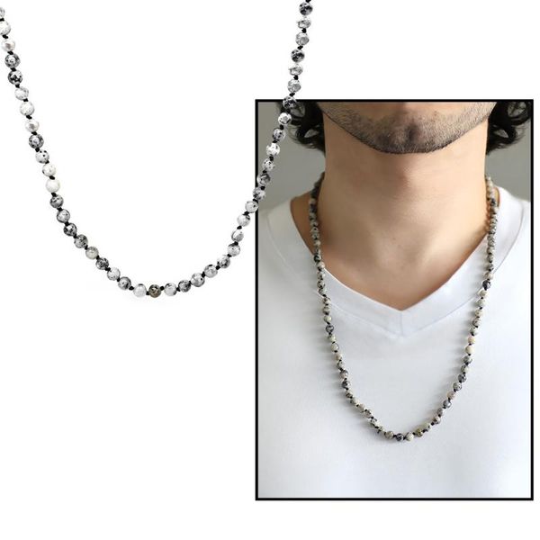 

tesbihane macrame braided ceyt natural stone men 's necklace pendant necklaces, Silver