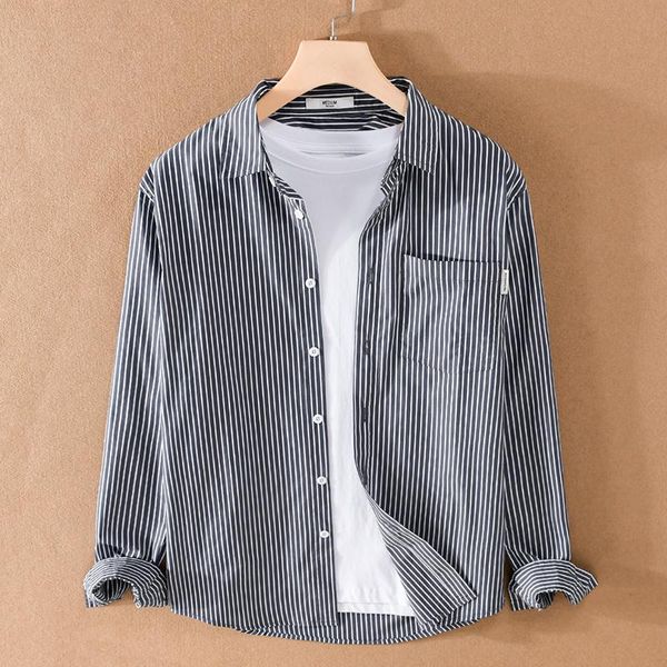 

men's casual shirts style long sleeve suehaiwe's brand cotton shirt men striped fashion comfortable for chemise camisa, White;black