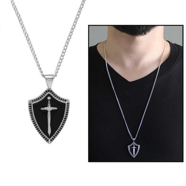 

tesbihane sword design silver color chain brass male necklace pendant necklaces