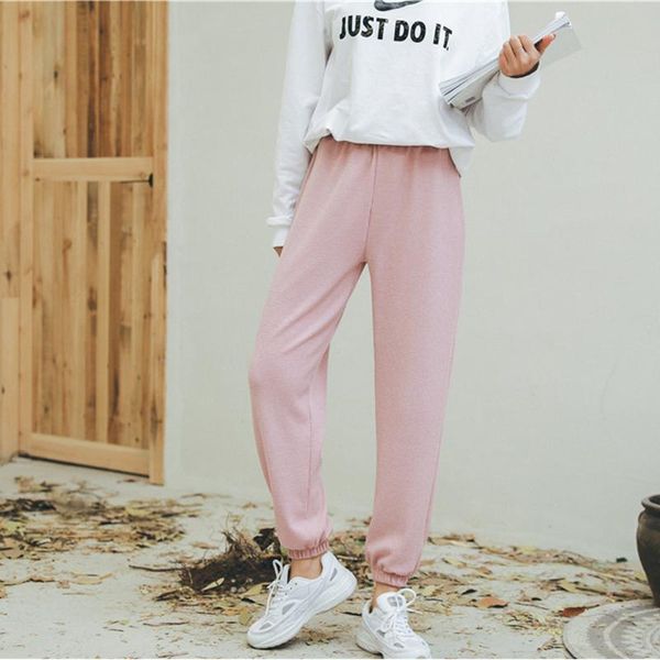 

women's pants & capris spring summer pure cotton women ins windy lazy casual korean fairy cool radish beam, Black;white