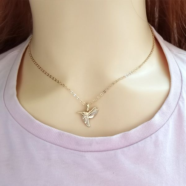 

bird chain alloy clavicle gold snake bone pendant short necklace, Silver