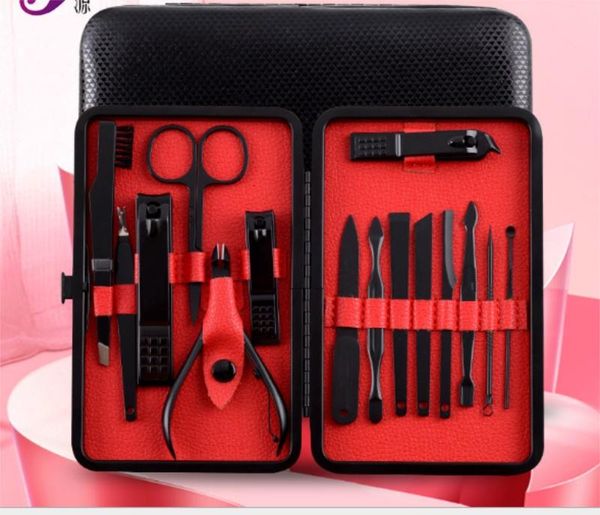 

nail art kits 15pcs/set stainless steel clipper kit pedicure scissors tweezer knife ear pick manicure set tools / by dhl 20sets
