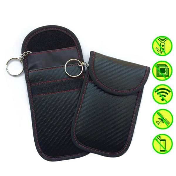 

storage bags 2pcs anti-theft car key fob rfid faraday blocking pouch bag wallets