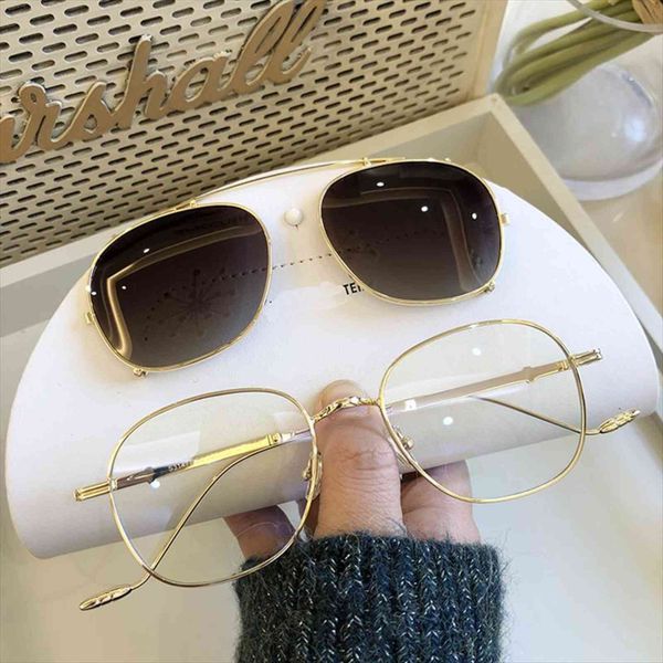 

2 in 1 polarized clip on sunglasses fashion brown shades designer optical magnetic sun glasses frame women men uv400, White;black