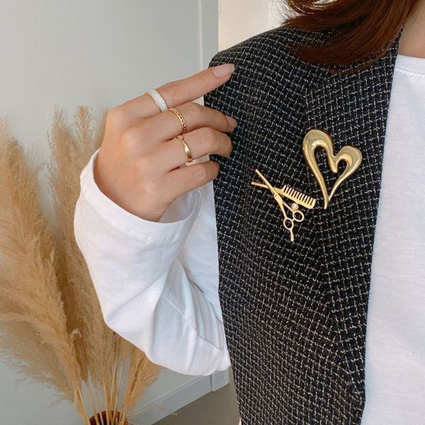 

xz62362-f35 amorita boutique fashionable love heart pin brooch, Gray