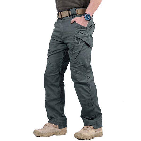 

pantplus size men's multi-pocket overalls, cotton casual pants, hiking pants, Black
