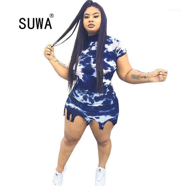 

two piece dress 2021 arrival colorful printing xl-5xl women plus size 2 pieces skirts sets summer short sleeve round collar party night1, White