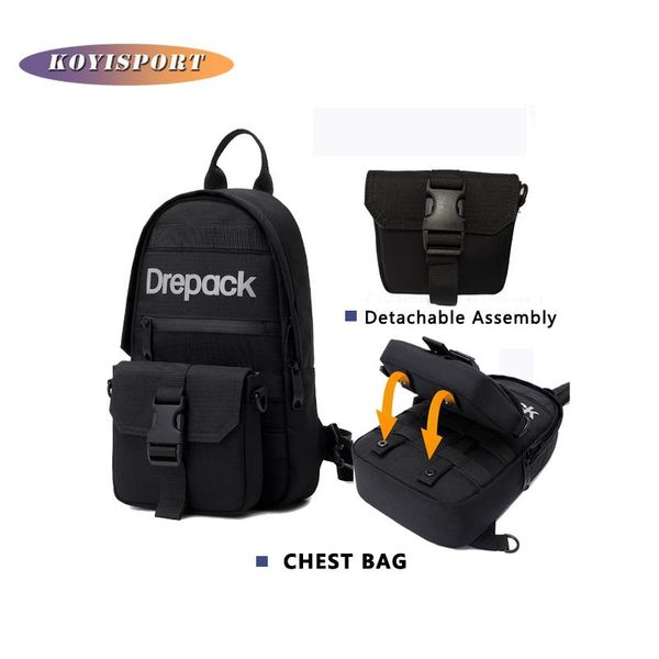 

outdoor bags detachable combined double bag design male messenger handbag cross body packet street chest pack