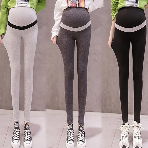 

maternity bottoms #fashion women pants solid color patchwork comfortable loose adjustable pragnancy clothes legging 2021, White