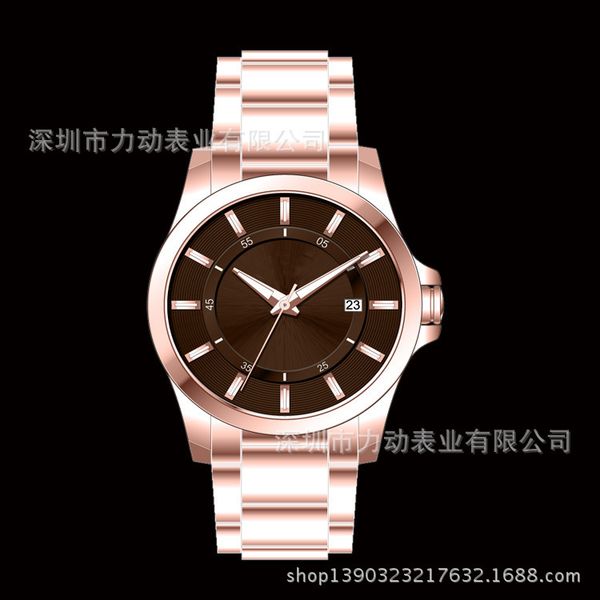 

selling stainless steel quartz waterproof watch for men and women, Slivery;brown