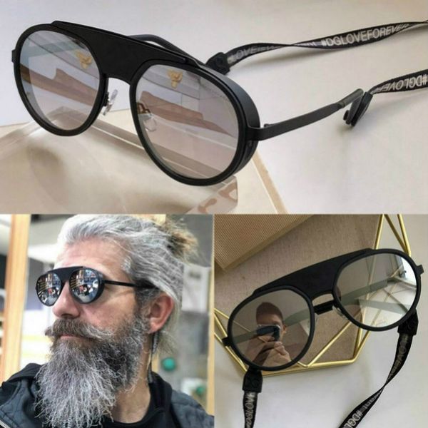 

new fashion women 2210 designer sunglasses round retro frame with rope color coated lens avant-garde pop style uv400 lens quality, White;black