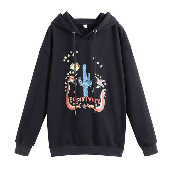 

loose jacket, women's hoodie, medium length brushed coat, casual style,, Black