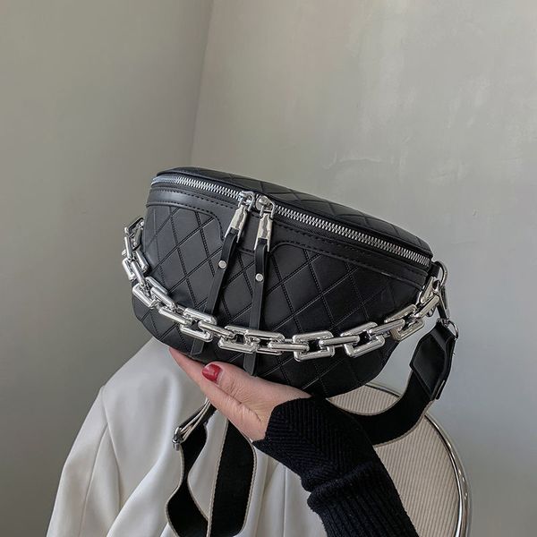 

daily bag internet-famous disco bag small bag for women 2021 new trendy all-match waist ins style fashionable rhombus shoulder messenger