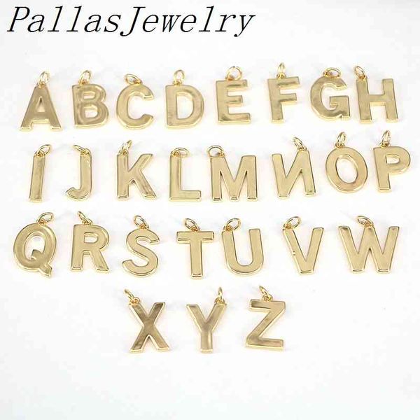 

26pcs gold color a-z alphabet pendant necklace intitial letter gift named jewelry whole, Bronze;silver