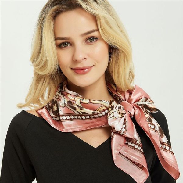 

scarves foreign trade summer satin women leopard print square scarf 90cm big size beach pashmina female shawl muslim hijab red, Blue;gray
