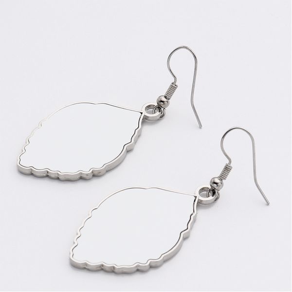 

factory wholesale ornament pendant blank heat transfer printing leaf shape earring ornament party gift