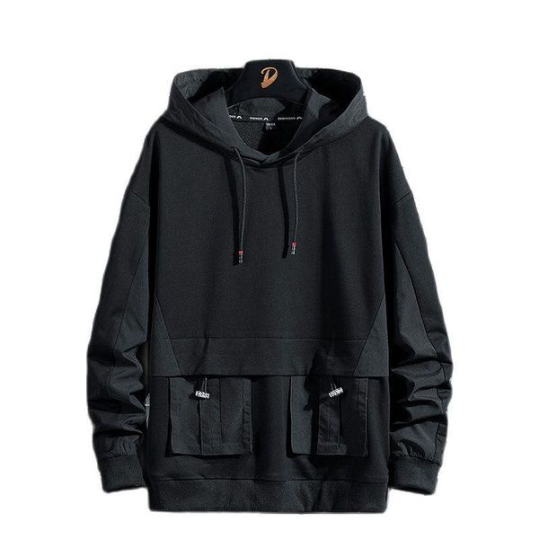 

men's hoodies & sweatshirts mens men 2021 spring techwear hip hop sweatshirt japanese streetwear oversized black hoodie plus size
