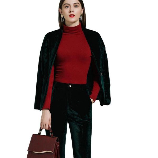 

women's two piece pants high-quality professional suit spring and autumn olpleuche slim blazer collocation trousers two-piece, White