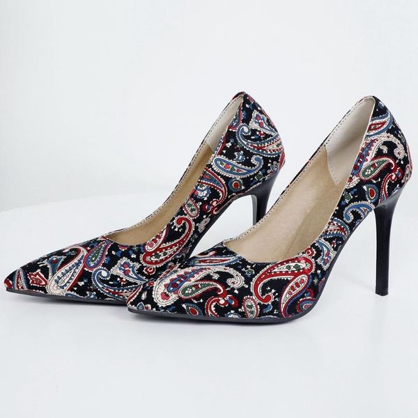 

big size 48 female mixed color slip on pointed toe shoes women pumps stiletto heel elegant design dress, Black