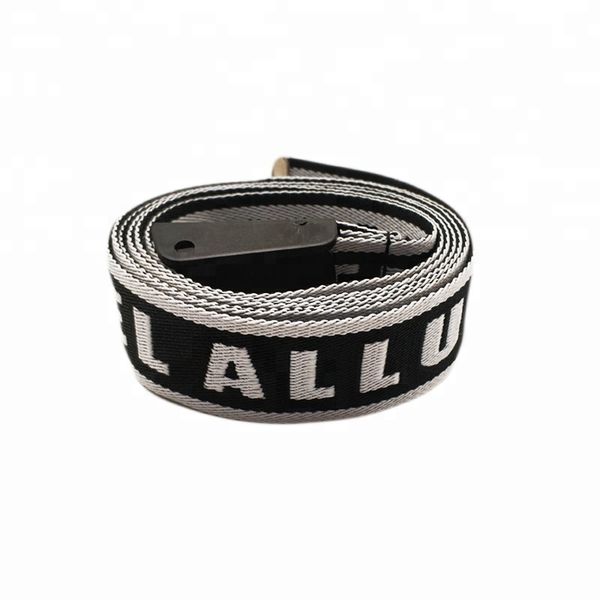 

1 inch mens custom nylon fabric jacquard web belt with ayjp, Black;brown