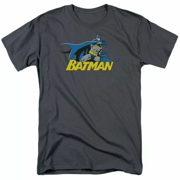 

DC Batman 8 Bit Cape T Shirt Mens Licensed DC Comics Tee Charcoal, White;black
