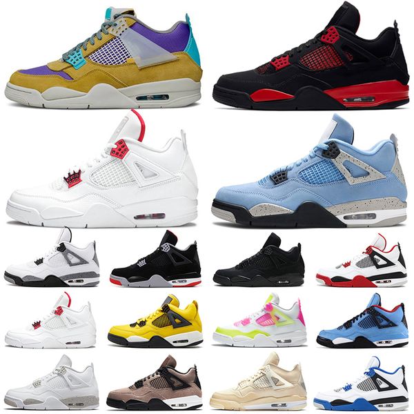 

jumpman 4s men basketball shoes 4 university blue taupe haze white oreo black cat metallic pack bred women mens trainers sports sneakers