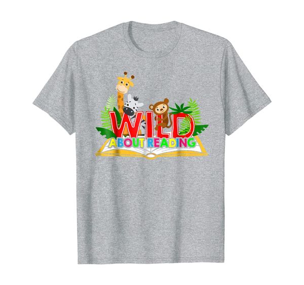 

wild about reading t-shirt school teachers gift, White;black