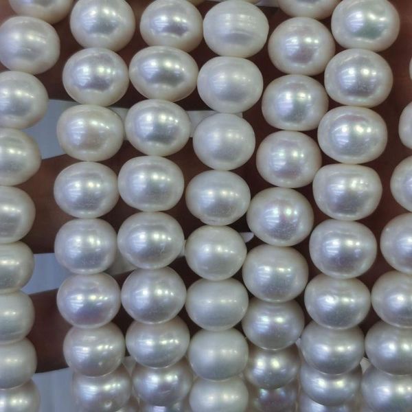 

chains artificial farming real pearl necklace 12-13mm near round women jewelry set necklaces, Silver