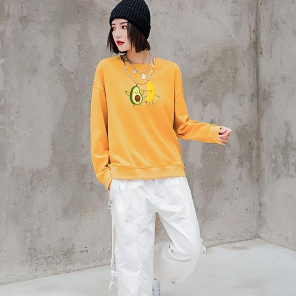 

women's hoodies & sweatshirts female sport loose full sleeves o-neck hoody for couples vintage casual style jumper vrouw jas kobieta bl, Black