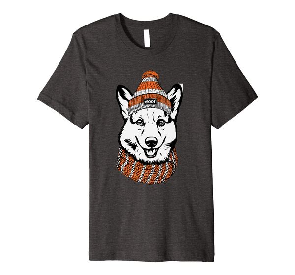 

corgi dog hound silhouette sunglasses premium t-shirt, White;black