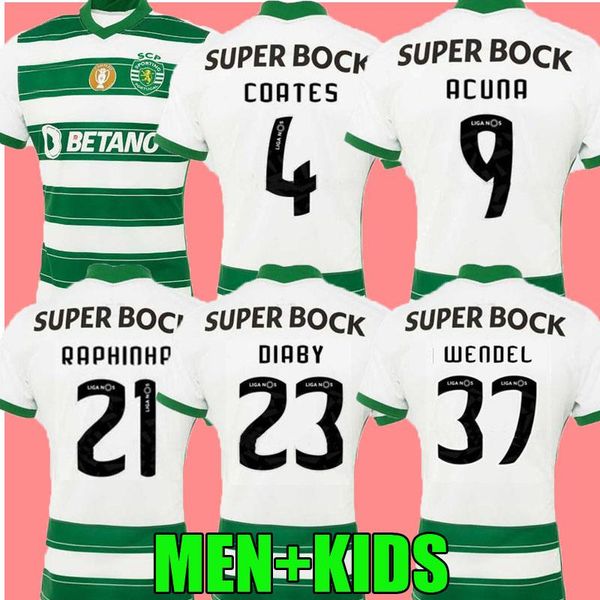 

21 22 lisboa soccer jerseys third white lisbon vietto coates acuna home away 2021 2022 sporting clube de football shirt maillots men kit th, Black;yellow