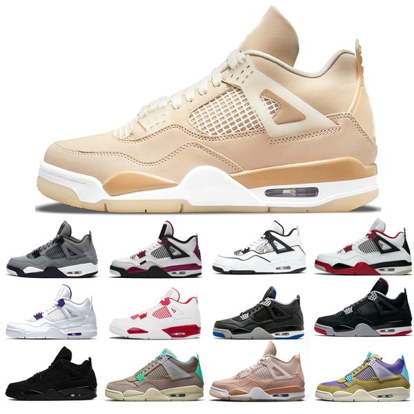 

4s new basketball shoes for man black cat taupe haze desert moss court purple travis white cement oreo sail olivia kim orange cool fire red
