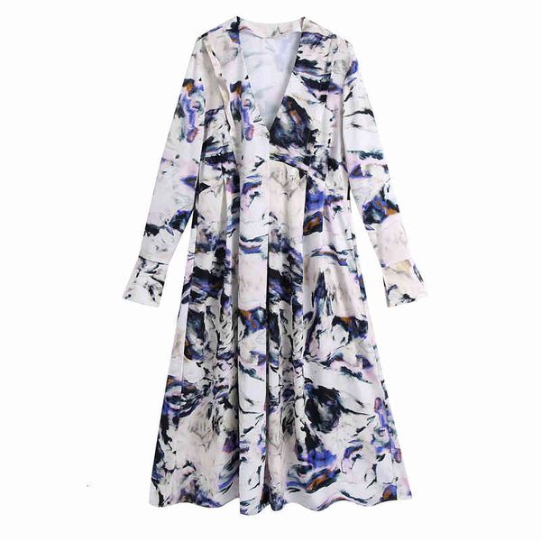

casual dresses elegant women loose v-neck printing fashion ladies side slit es causal female chic long asymmetric vestidos 7dur, Black;gray