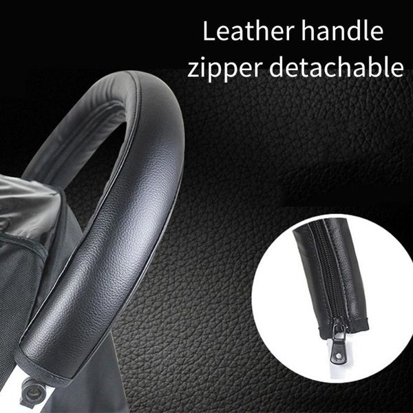 

stroller parts & accessories practical zipper closure detachable protective case pu leather replacement baby pram dust proof armrest handle