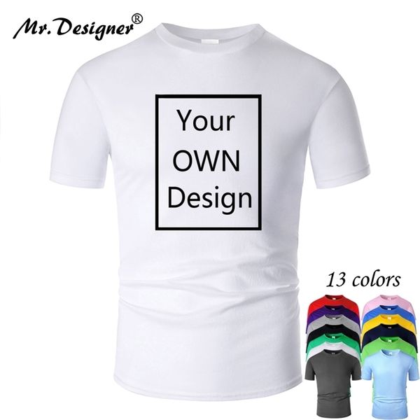 Ваш собственный дизайн бренда / картина пользовательских мужчин и женщин DIY хлопок футболка с коротким рукавом повседневная футболка Tee 13 цвет FC001 210324