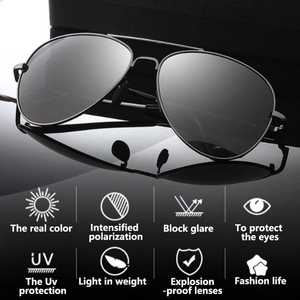 

sunglasses fuqian fashion pochromic men women chameleon polarized pilot sun glasses anti-glare driving eyeglasses uv400, White;black