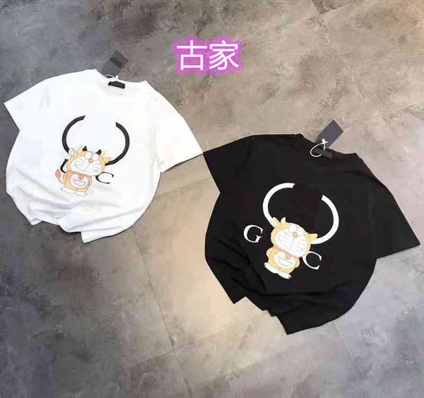 

2022 factory wholesale new summer lovers t-shirt family blue fat men and women with loose casual short sleeve fashion, White