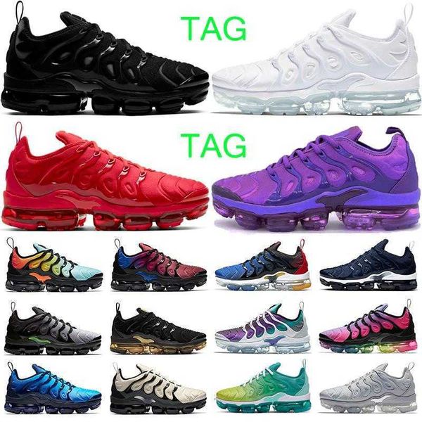 

tn plus mens womens sports running shoes cushions sneaker triple black white red game royal bumblebee jogging sneakers trainers eur 36-47